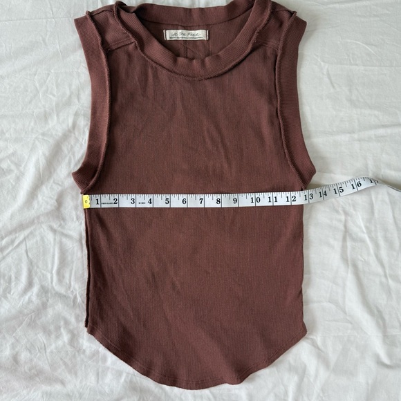 We The Free by Free People Brown Ribbed Tank Top Size Medium Sleeveless Stretch - Picture 6 of 7